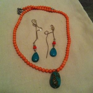 Cost Plus Earrings and Necklace