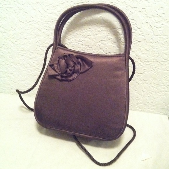 ❗REDUCED❗Brown Satin Dressy Handbag