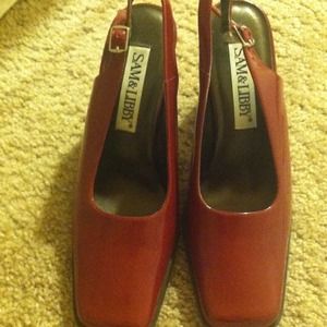 Red Sam and Libby sling back shoes