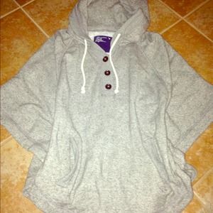 Gray American Eagle Poncho Style Sweater