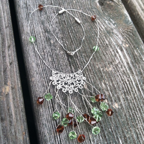 REDUCED!!  Handmade silver bead necklace - Picture 2 of 2