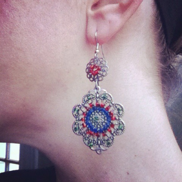 REDUCED!!  Handmade filigree earrings - Picture 2 of 2