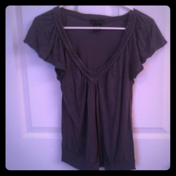One clothing-gray v-neck shirt