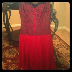 Red an Black Lace Betsey Johnson Dress
