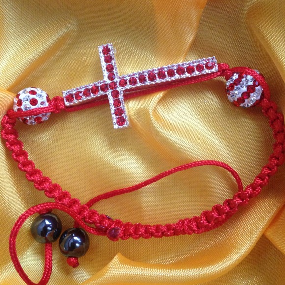 Handmade shambala bracelet cross