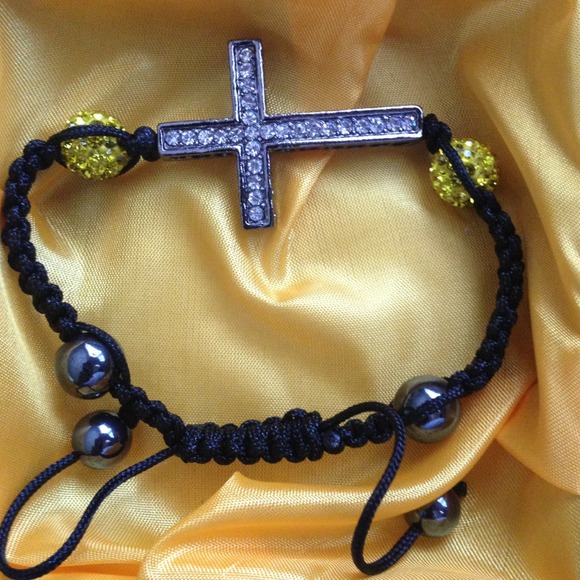 Handmade shambala cross bracelet