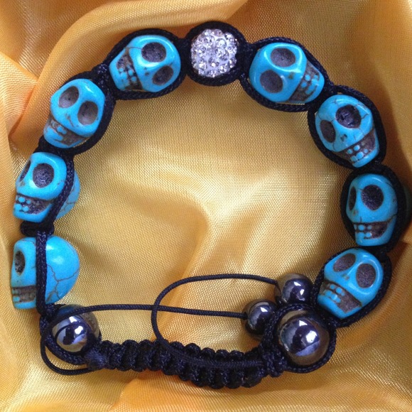 Handmade shambala skull head bracelet