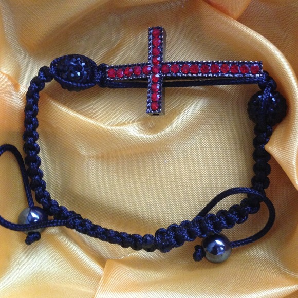 Handmade shambala cross bracelet