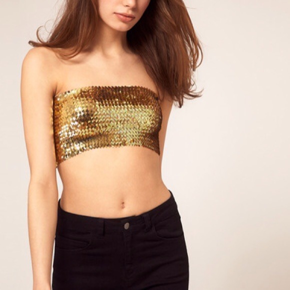 ASOS Sexy Crop Sequin Bandeau