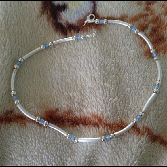 Silver and blue necklace