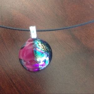 Pretty small pink and green pendant