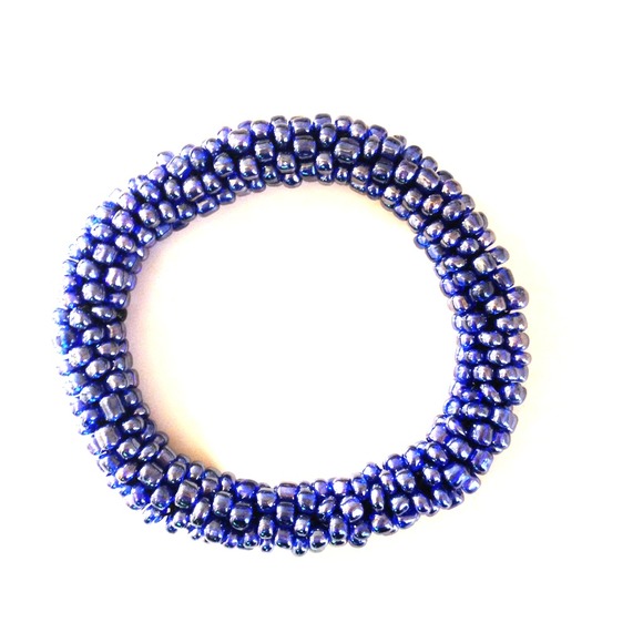 Blue beaded bracelet