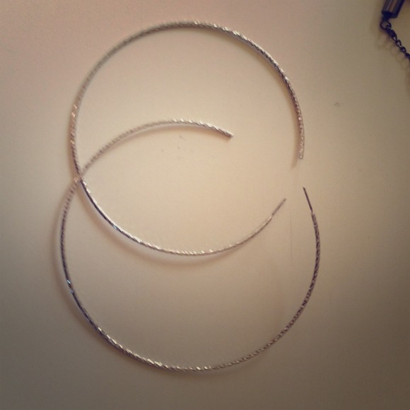 Mega big silver hoops