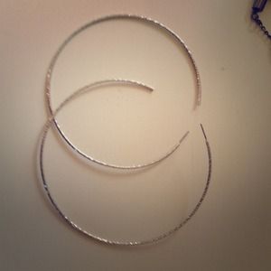 Mega big silver hoops