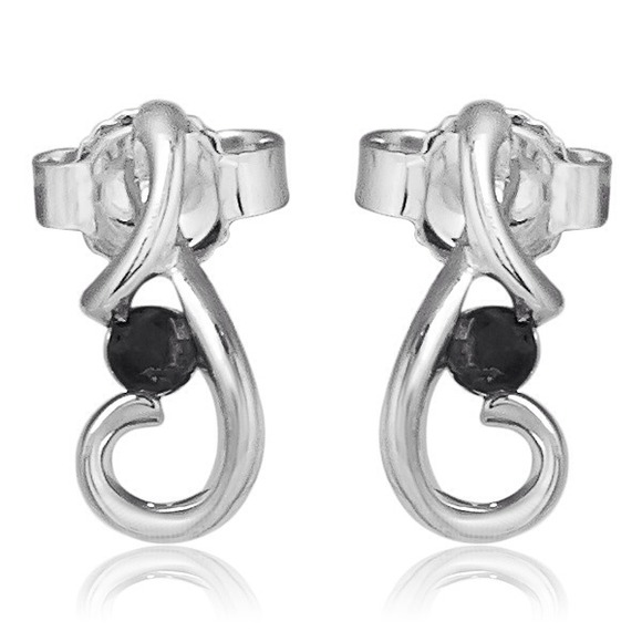 10K gold and black diamond earrings