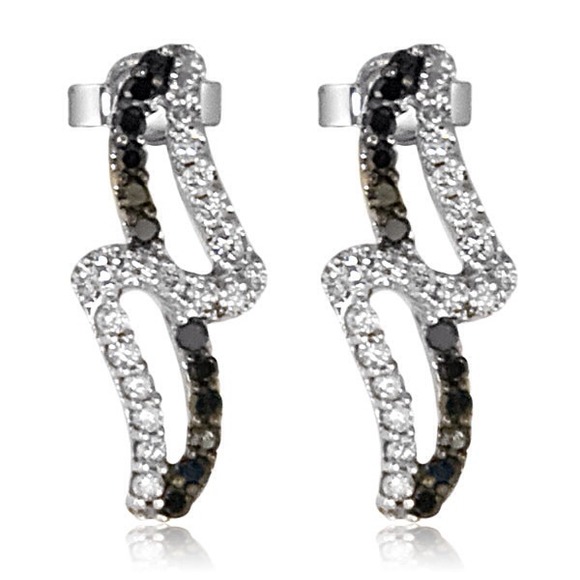 14K gold & black diamond earrings