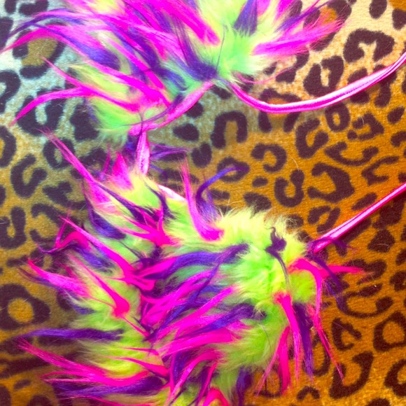 Fuzzy rave edc bikini top