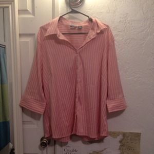 Pink pinstripe button down.