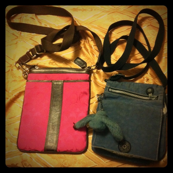 *Bundle* new coach pink + blue Kipling side purses - Picture 1 of 4
