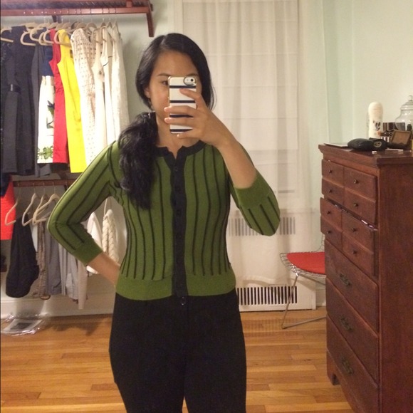Forever 21 Sweaters - *REDUCED* Olive & grey striped cardigan Forever 21 Sweaters - *REDUCED* Olive & grey striped cardigan