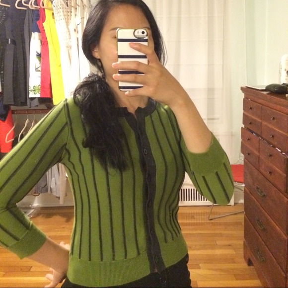 Forever 21 Sweaters - *REDUCED* Olive & grey striped cardigan Forever 21 Sweaters - *REDUCED* Olive & grey striped cardigan
