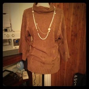 Tan cable knit sweater