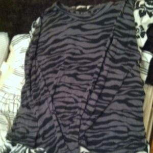 Faded glory long sleeve zebra print shirt