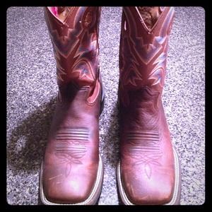 Mens Tony Lama square toe cowboy boot