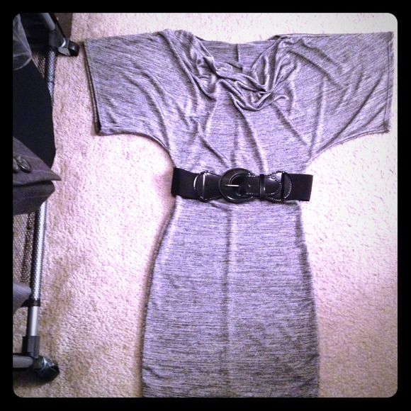 Grey dress with black accents