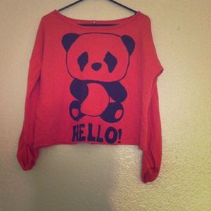 Pink panda sweater/top