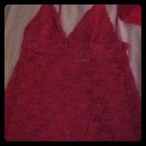 Pink see thru lacy top and bras