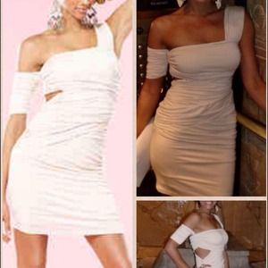 A Cream Color BEBE dress KARDASHIAN Collection