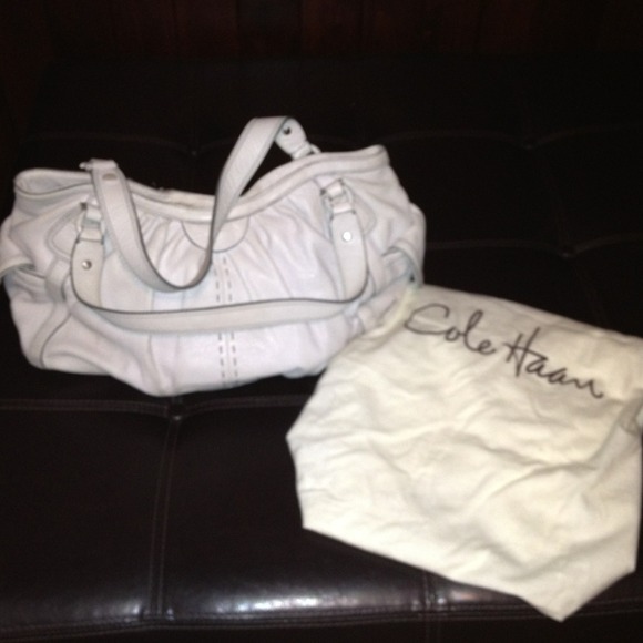 Cole Haan white leather handbag