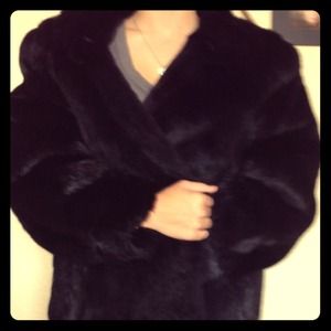 Black fur coat