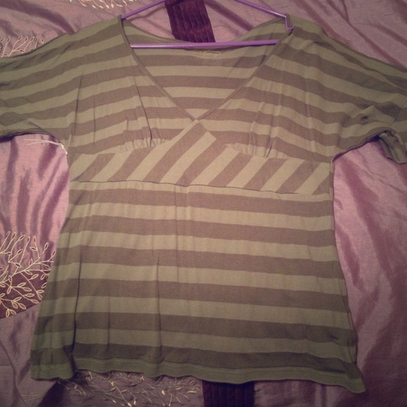 Green striped top