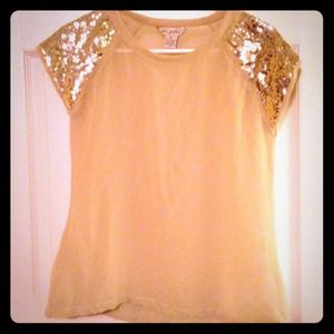 Gold Sequence Short Sleeved Shirt