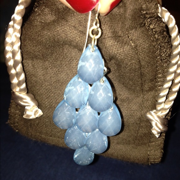Blue chandelier earrings