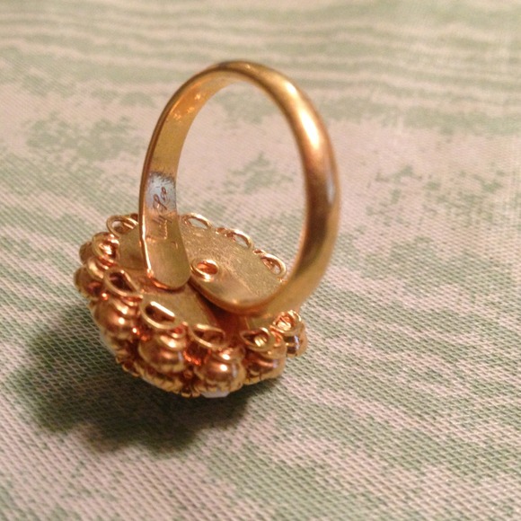 Vintage Judy Lee White Onyx Adjustable Ring - Picture 2 of 3