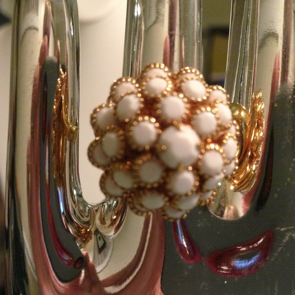 Vintage Judy Lee White Onyx Adjustable Ring - Picture 3 of 3