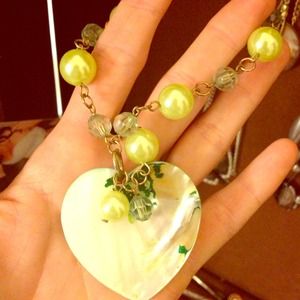 Necklace heart shape beaded