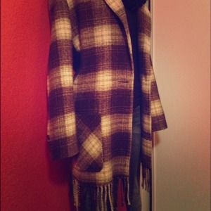Karen Kane Plaid Coat/ Sweater
