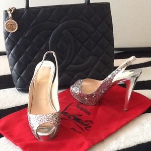 Christian Louboutin Authentic Glitter  high heels