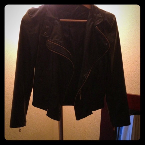 Jackets & Blazers - REDUCED PRICE Black faux leather motorcycle jacket