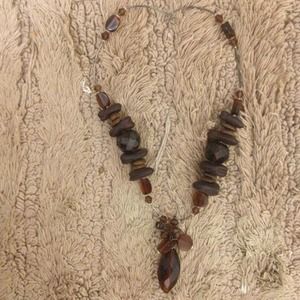 Handmade brown necklace.