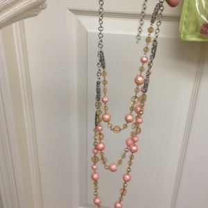 Pink and silver necklace