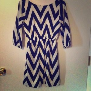 Chevron dress black ivory small everly