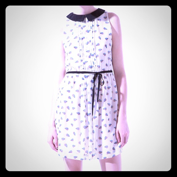 SOLD AS BUNDLE..... fish print dress black collar