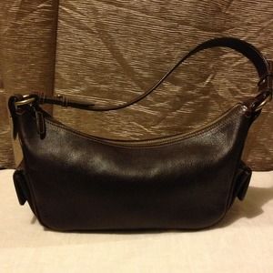 Brown leather handbag