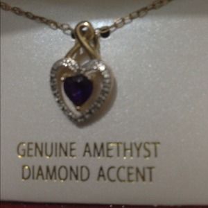 Amethyst heart shaped necklace