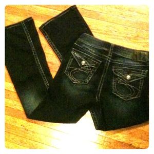 Reserved🚫🚫dark blue silver jeans